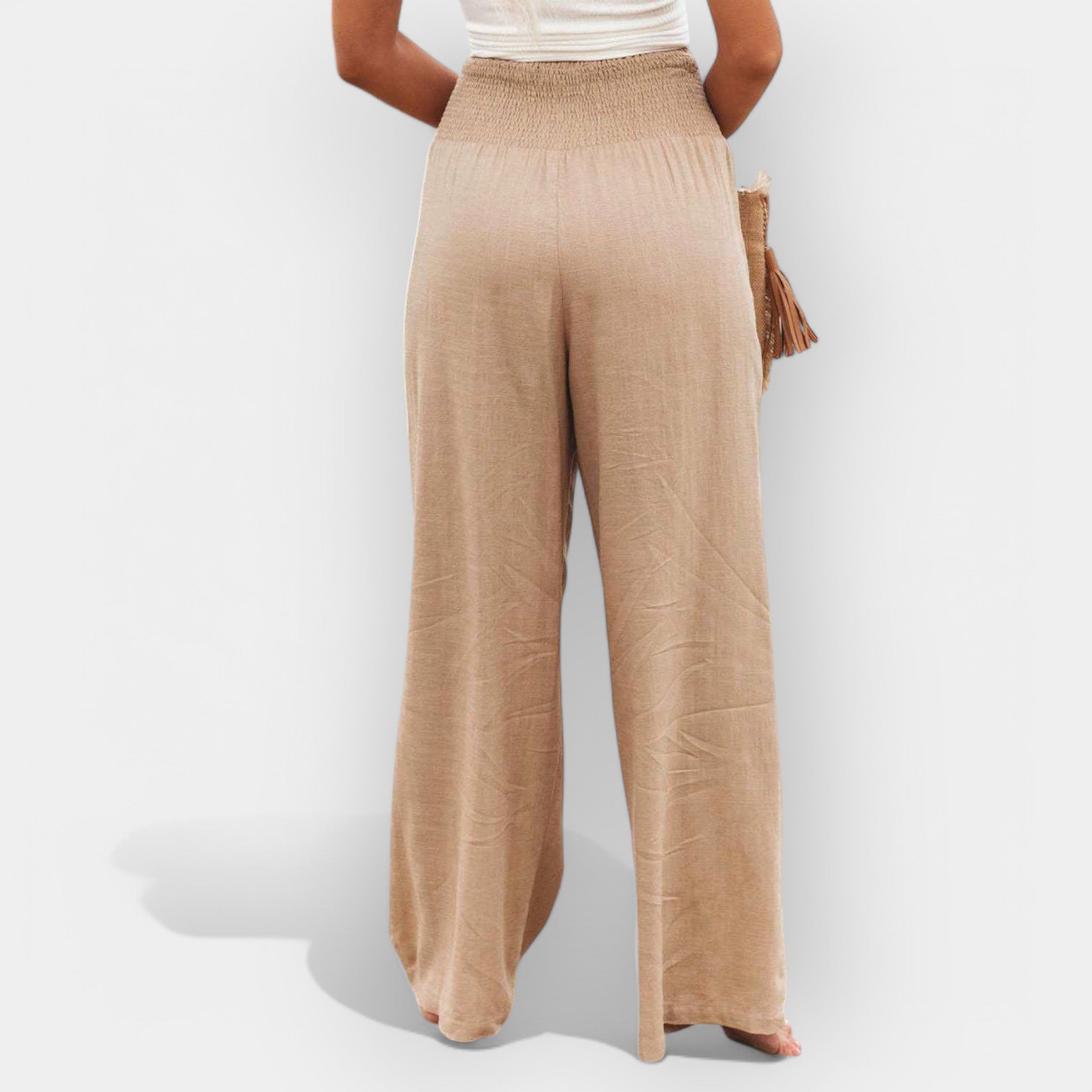 CLARA | Pantalon Large Taille Smockée