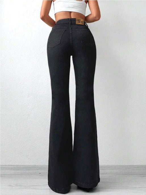 Black Bootcut Flare High Waist Jeans