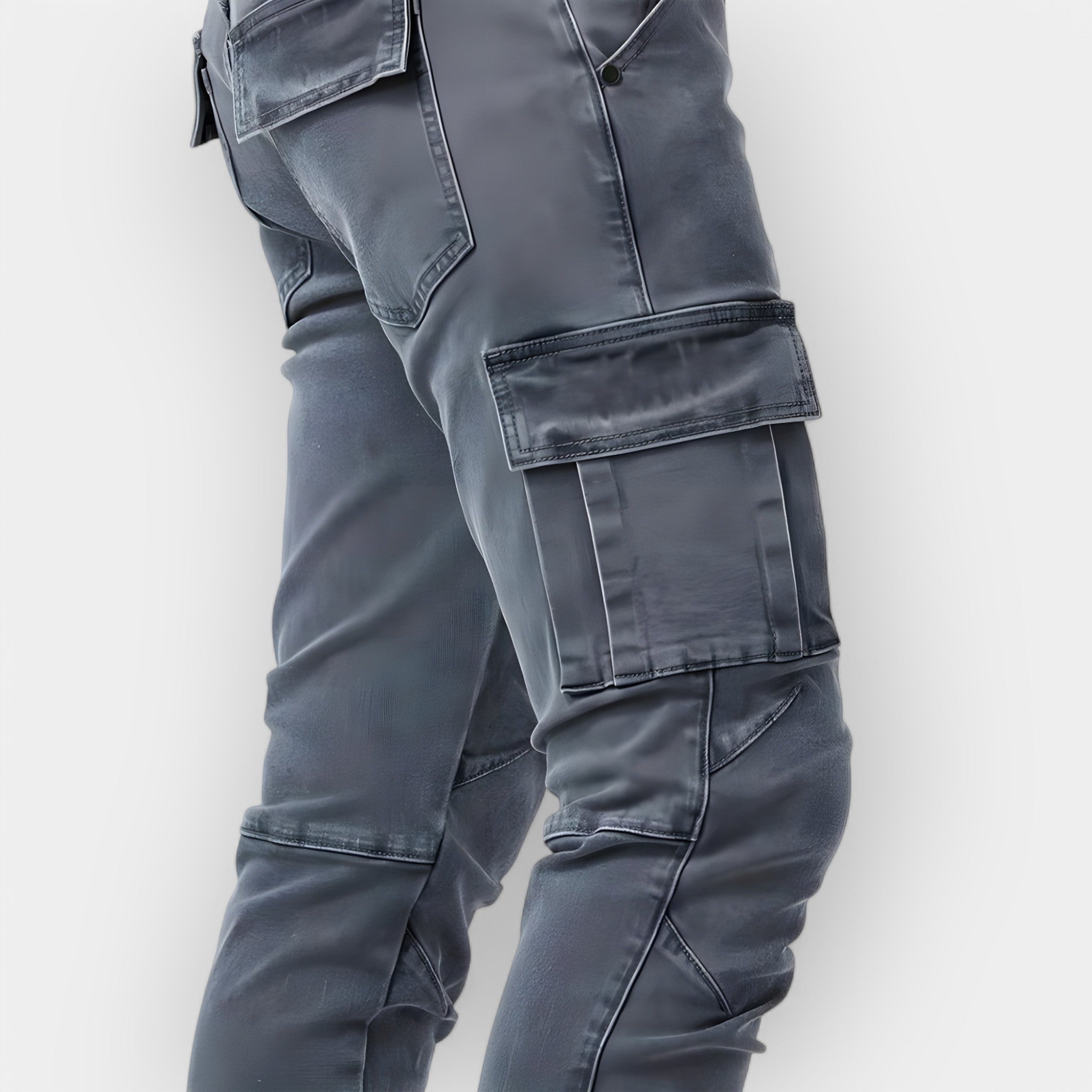 OLIVIO | Pantalon Cargo en Denim Élastique