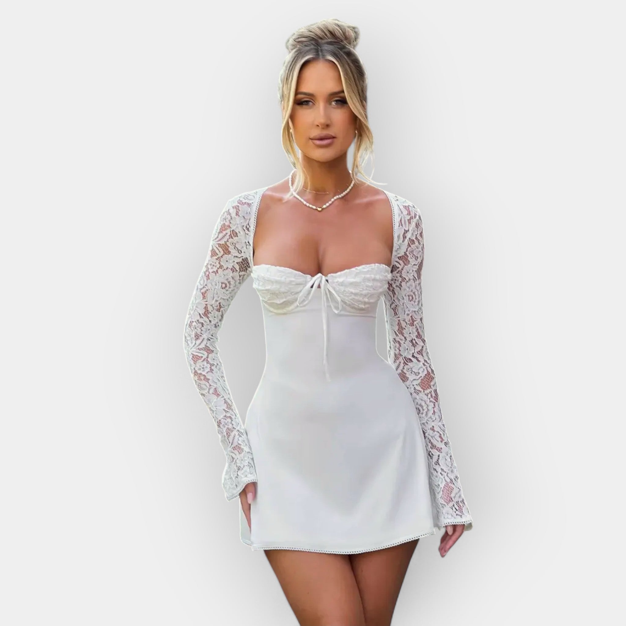 LOUISE | Robe Mini Détail Dentelle